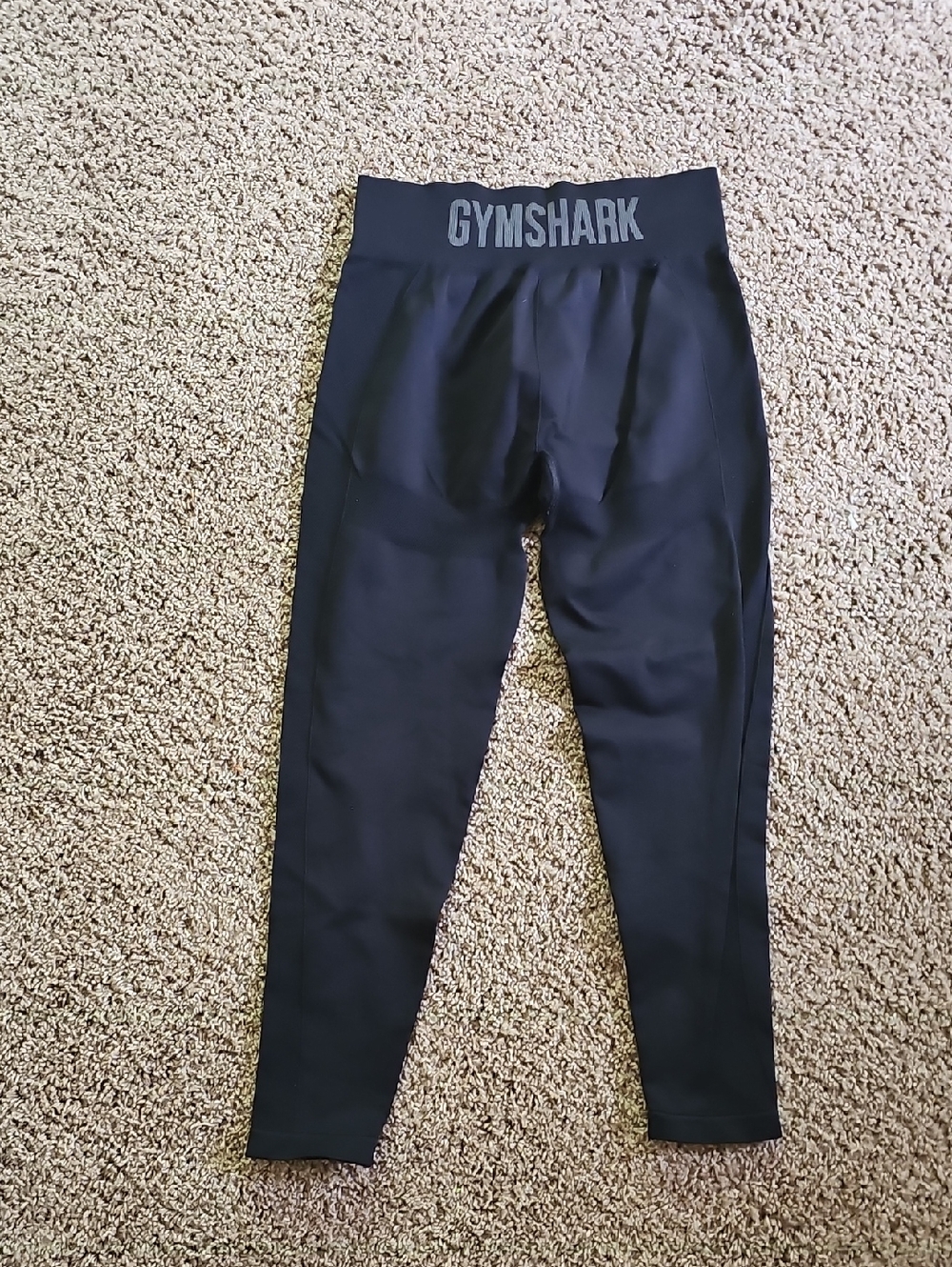 Gymshark Black High-Rise Training Leggings with Logo Waistband